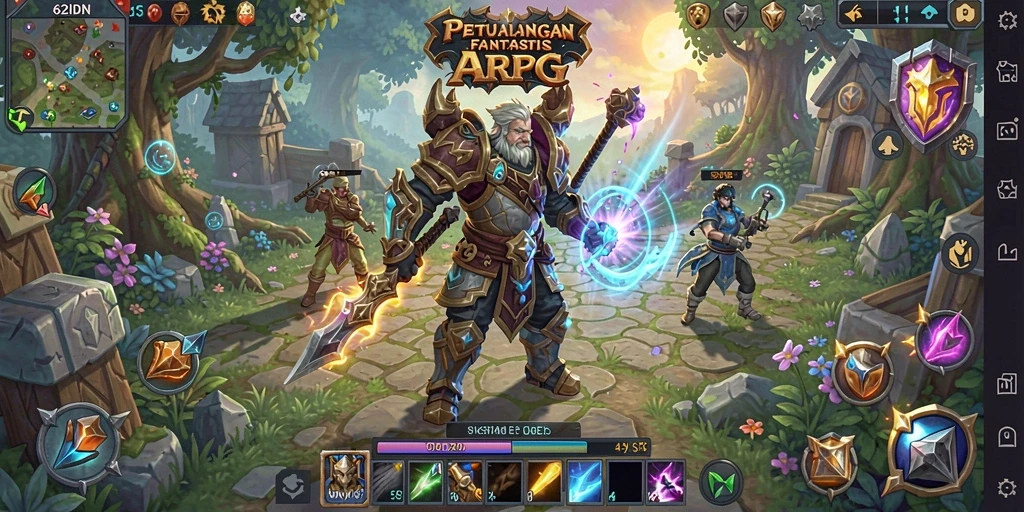 Screenshot permainan menunjukkan aksi pertarungan epik dalam <strong>62IDN</strong>.