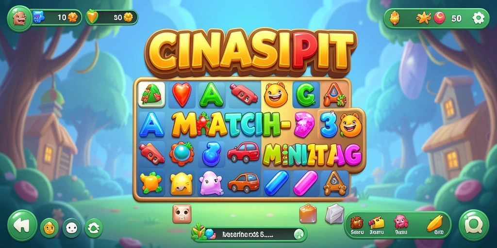 Tampilan gameplay CINASIPIT yang penuh warna dan menarik.