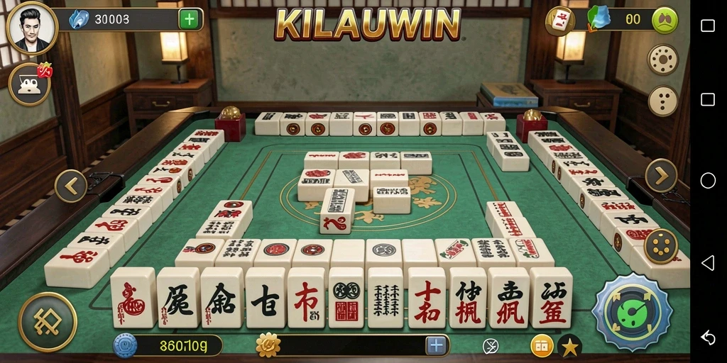 Screenshot KILAUWIN menampilkan gameplay Mahjong yang menarik dan penuh warna.