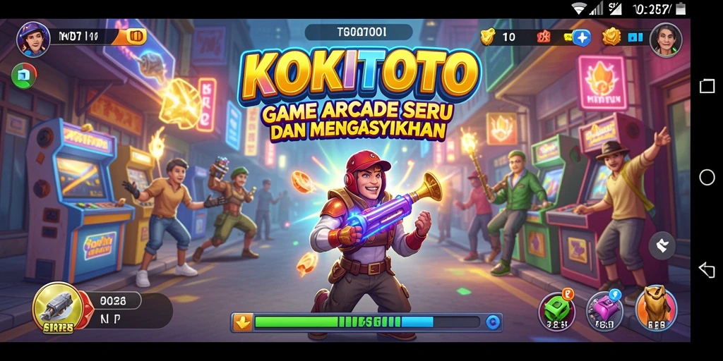 Tampilan gameplay seru KOKITOTO dengan aksi arcade yang mendebarkan.