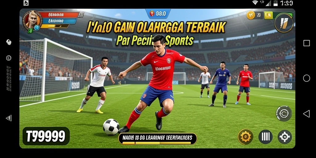 Tangkapan layar gameplay seru di T9999 dengan aksi olahraga intens.