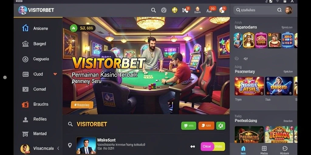 Tampilan gameplay <strong>VISITORBET</strong> yang menarik dan seru dengan dealer langsung.